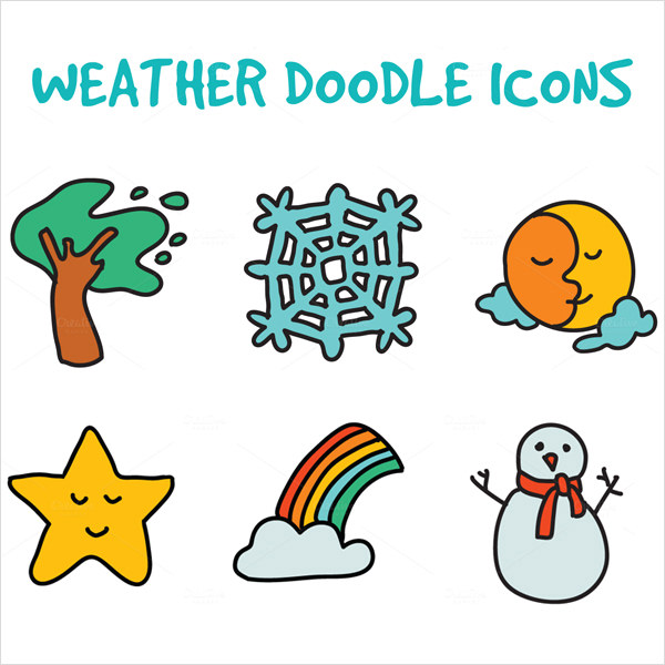 weather icons doodle pack