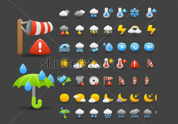 weather icons vector set