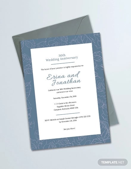 wedding anniversary invitation card template