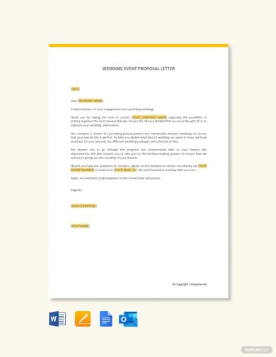 wedding event proposal letter template