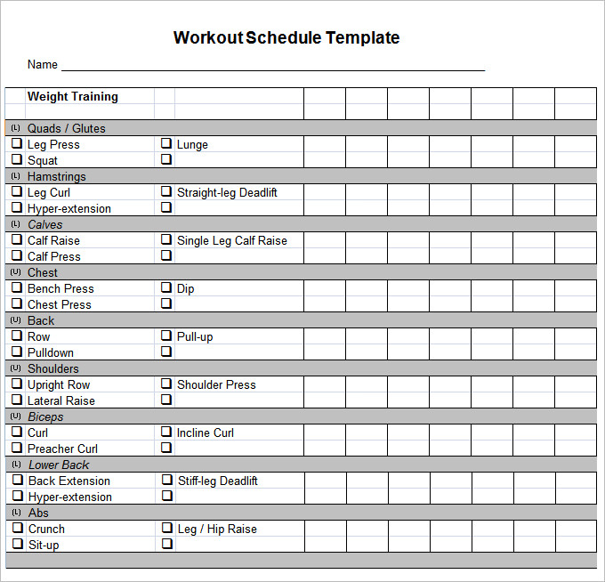 Workout Schedule Template 27 Free Word Excel PDF Format Download Free Premium Templates