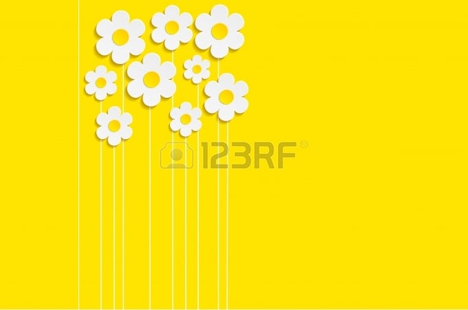 beautiful spring flowers yellow background vector