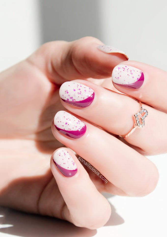 bright pink nail design