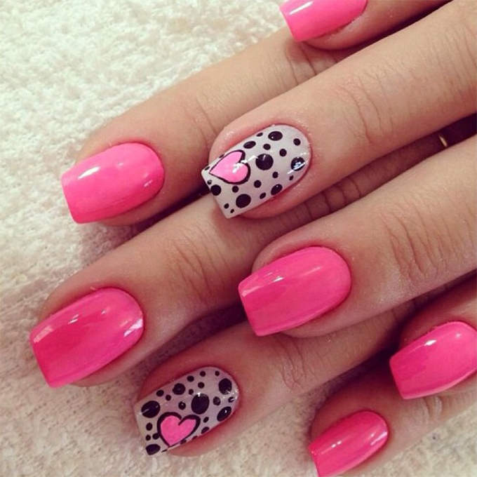 cute valentine nail design