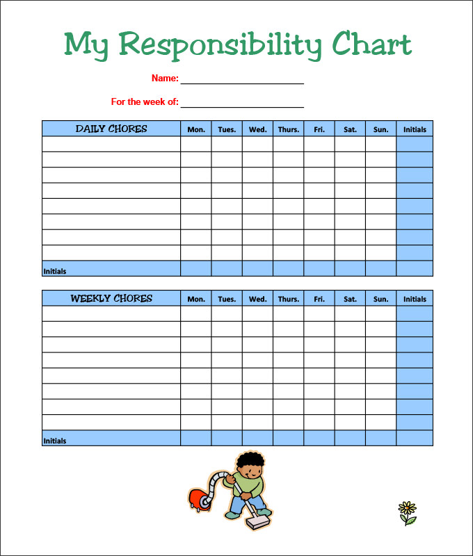 7 Kids Chore Chart Templates Free Word Excel PDF Documents 