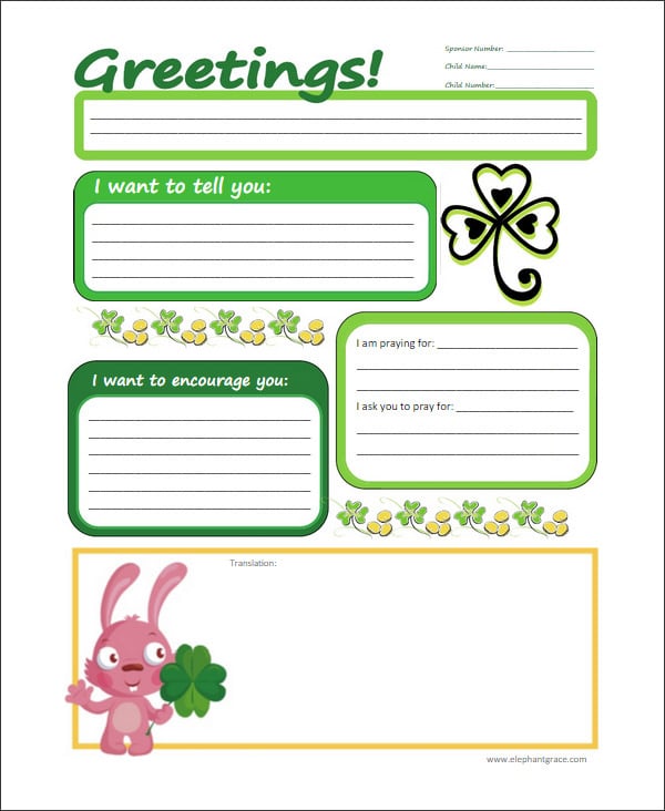 10 Letter Templates For Kids Free Sample Example Format Free
