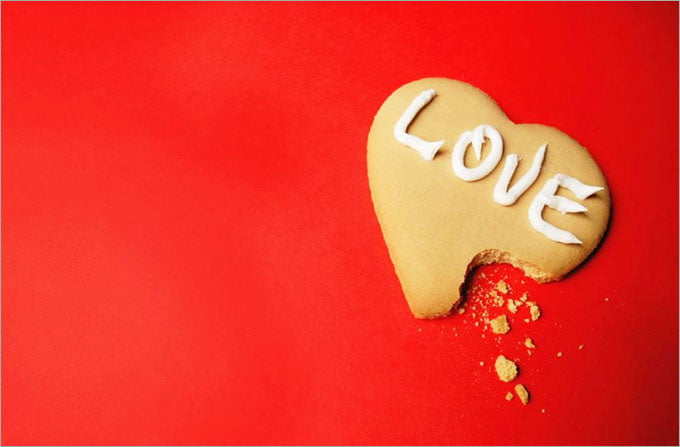 love cookie red background