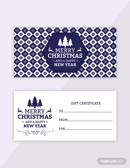 modern holiday gift certificate