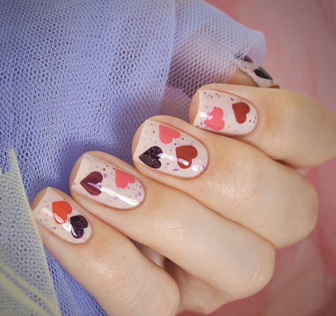 nail art design for valentines day