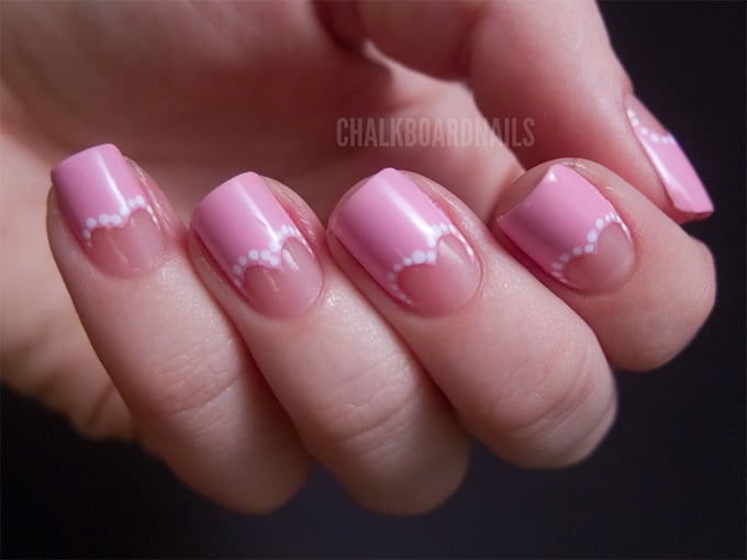 pink acrylic nail design