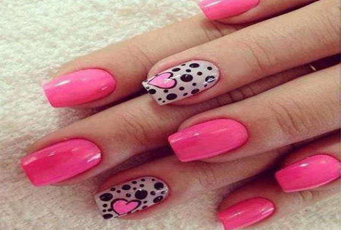pink tiger nail art design