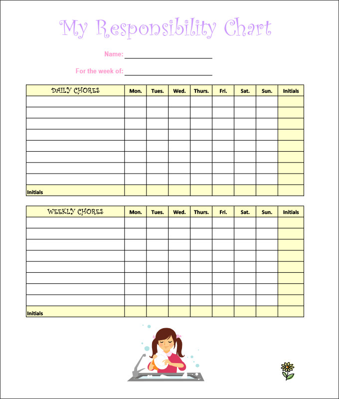 Editable Kids Chore Chart