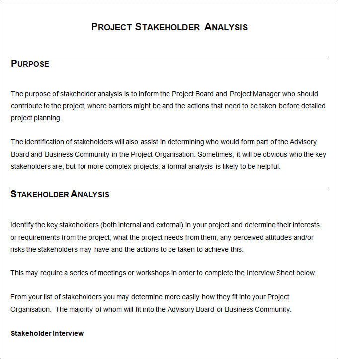 project stakeholder analysis