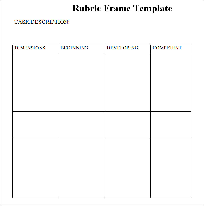 Blank Rubric Template, Rubric Template