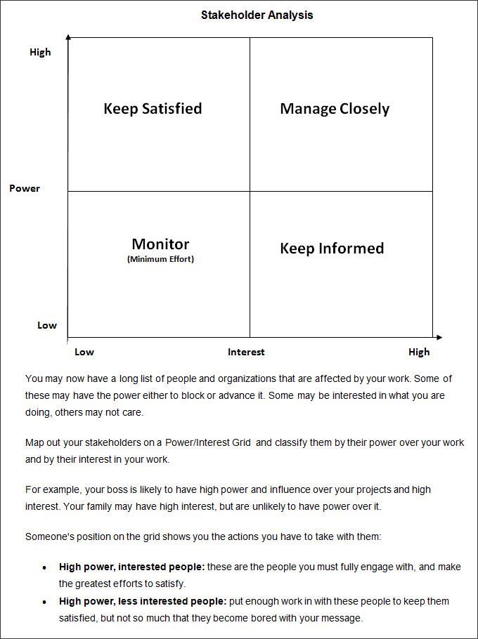 Stakeholder Analysis Template 8 Free Word Excel PDF Documents Download