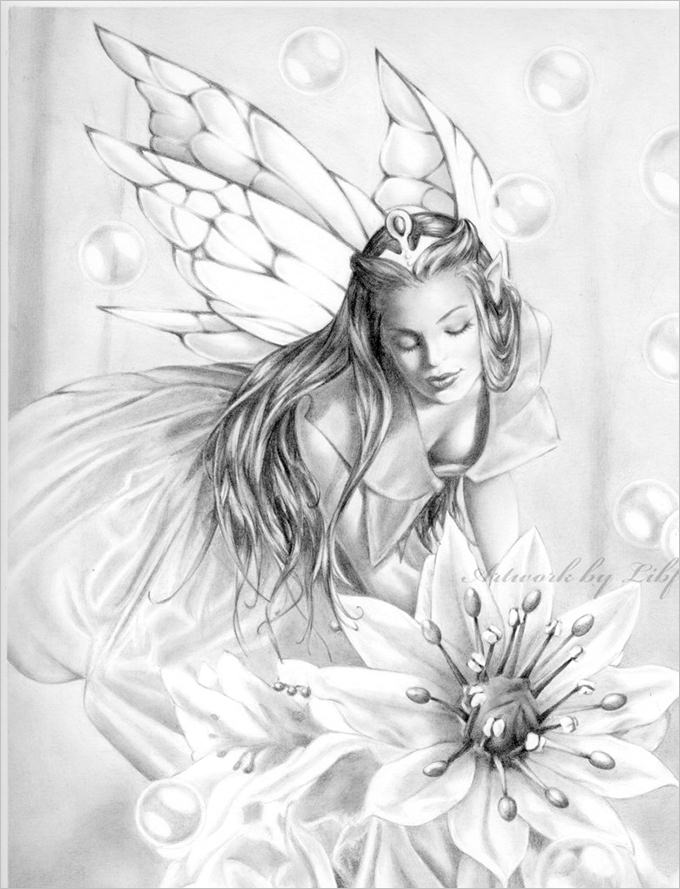 beautiful pencil sketches of angels