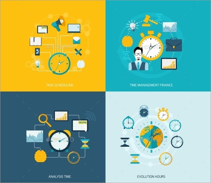 time-management-flat-icons