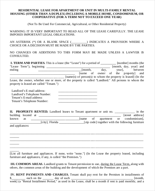 20+ Apartment Rental Agreement Templates Free Sample, Example Format