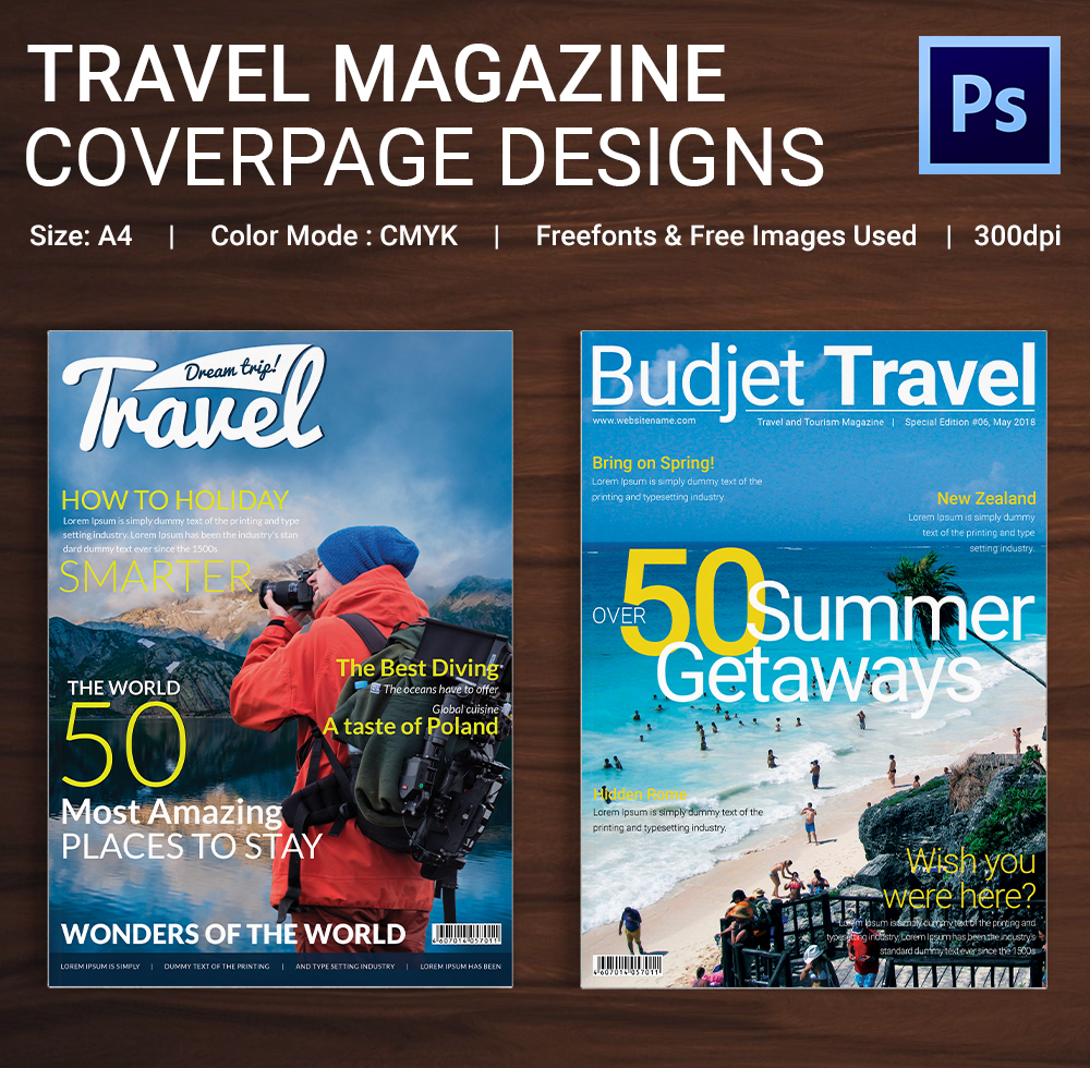 Travel Magazine Cover Templates