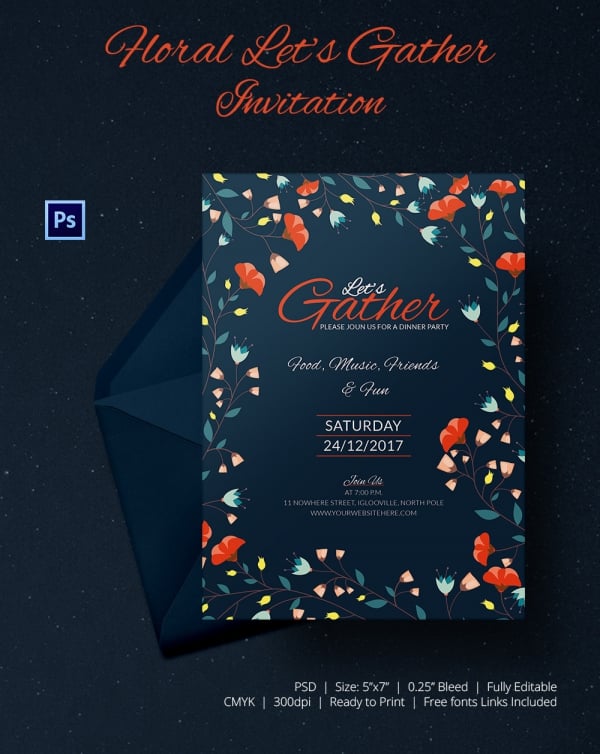 Get Together Invitation Template 25+ Free PSD, PDF Formats Download
