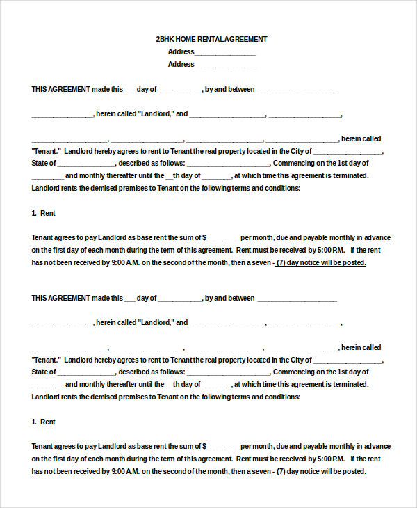 Free Printable Lease Agreements For Renting A House Printable Templates