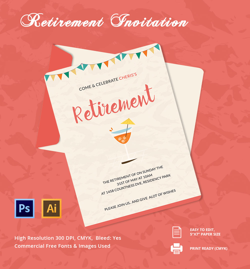 25+ Retirement Invitation Templates - PSD, Vector EPS, AI