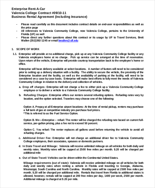 10+ Enterprise Rental Agreement Templates Free Sample, Example Format