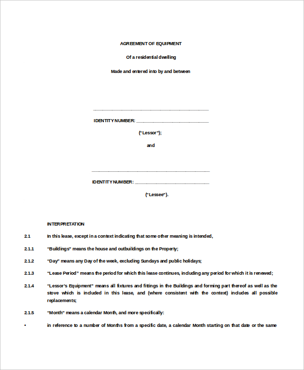 20+ Equipment Rental Agreement Templates - DOC, PDF