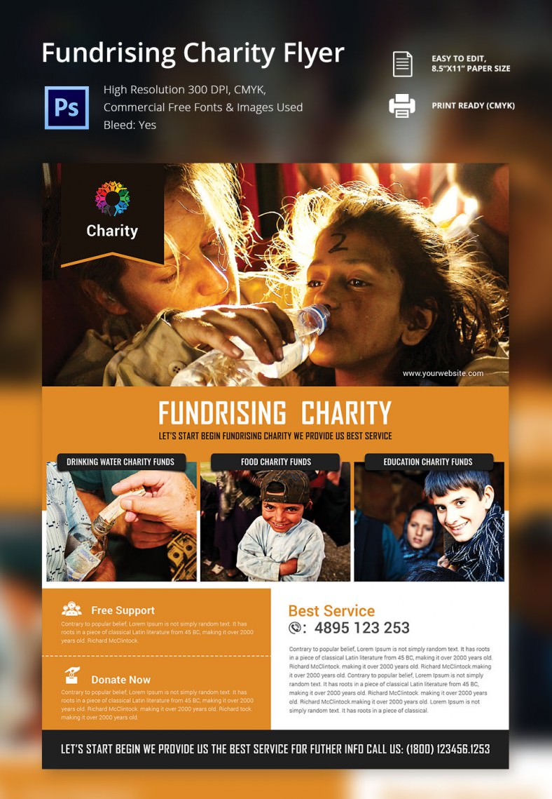 cool fundraiser charity flyer template