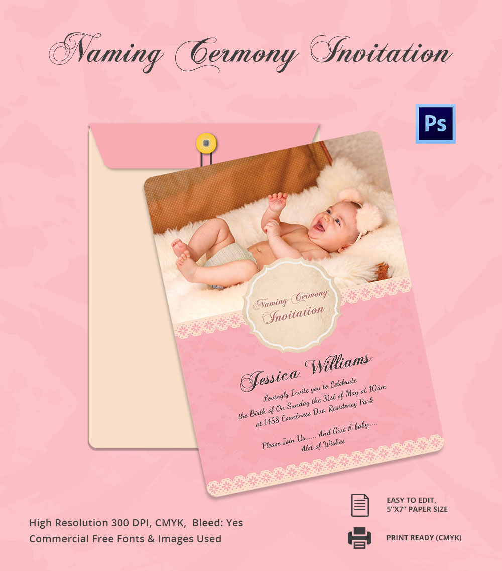 Baby Naming Ceremony Invitation Card Template Free 10