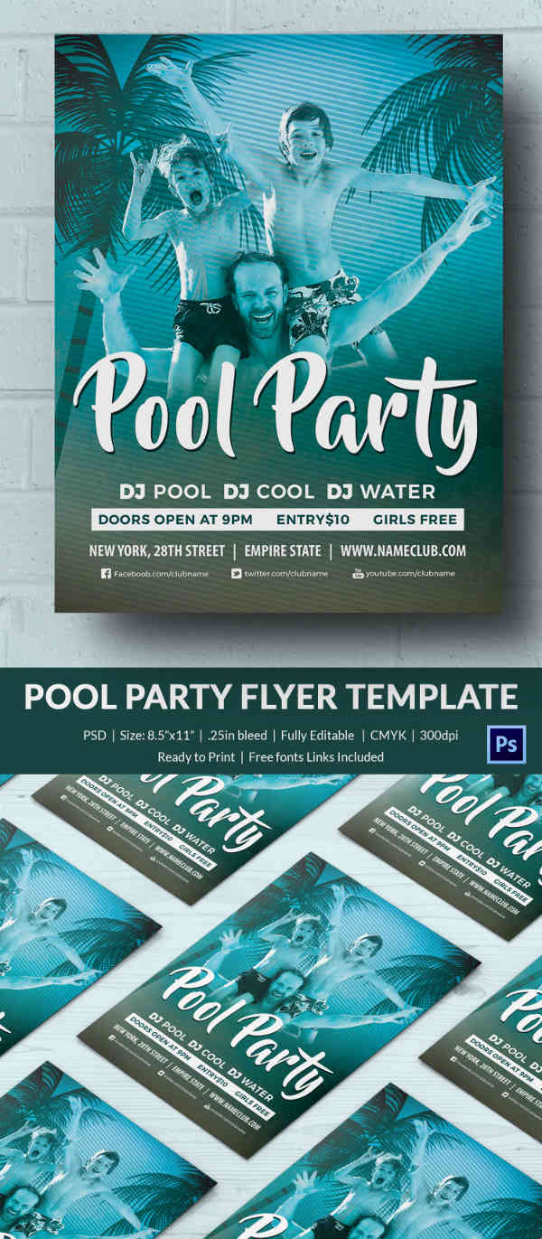 Pool Party Invitation Template 37 Free PSD Format Download Free Premium Templates