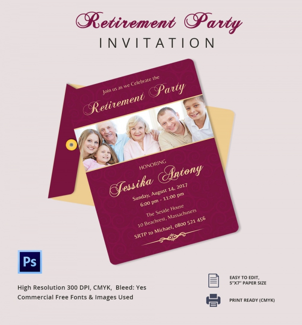 Retirement Party Invitation Template - 36+ Free PSD Format Download ...