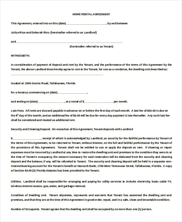 simple month to month home rental agreement doc free download