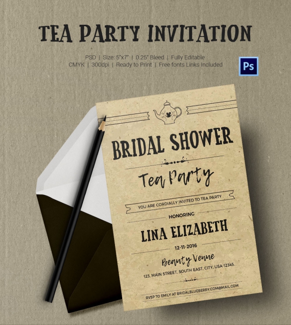 Tea Party Invitation Template 40 Free Psd Eps Indesign Format Download Free And Premium