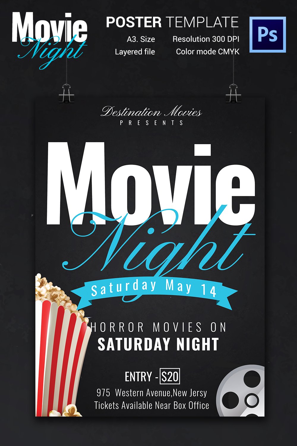 Movie Night Flyer Template 25  Free JPG PSD Format Download Free