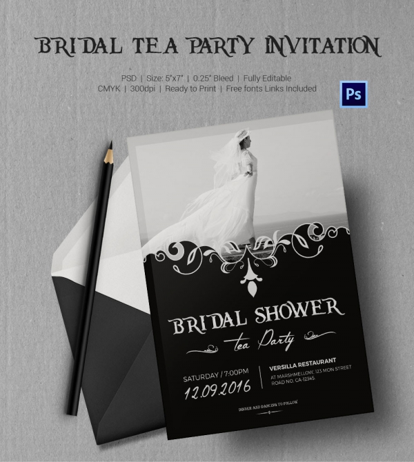 Tea Party Invitation Template 40 Free Psd Eps Indesign Format Download Free Premium Bridal Tea Invitation Template