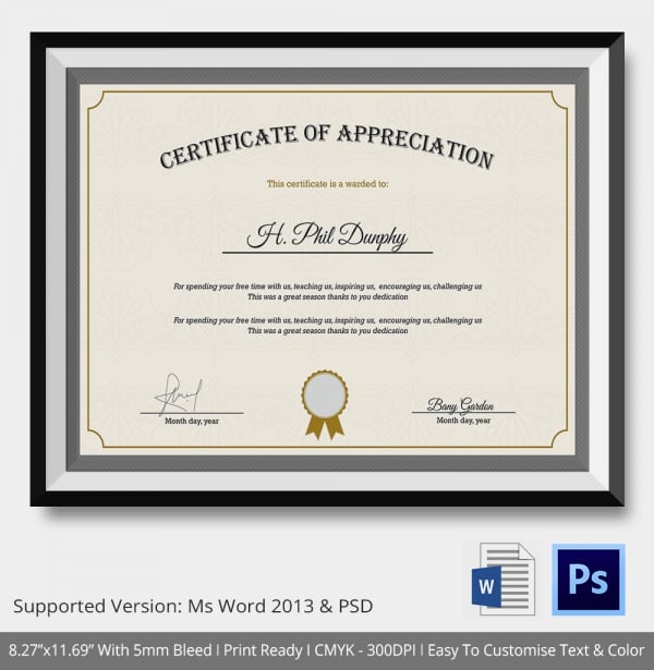 Certificate of Appreciation Templates - 24+ Free Word, PDF 