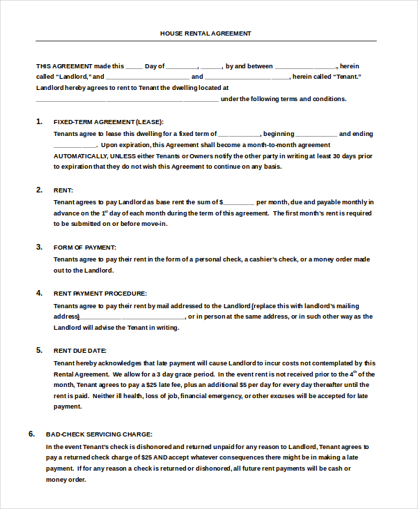 18+ House Rental Agreement Templates DOC, PDF