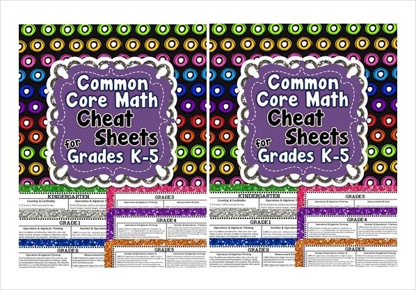 common core math cheat sheets for grades download