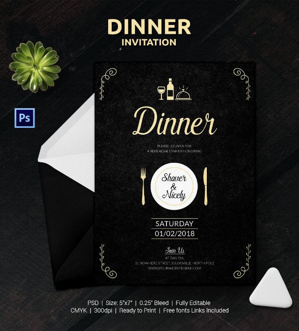 Dinner Invitation Template 35 Free PSD Vector EPS AI Format Download Free Premium