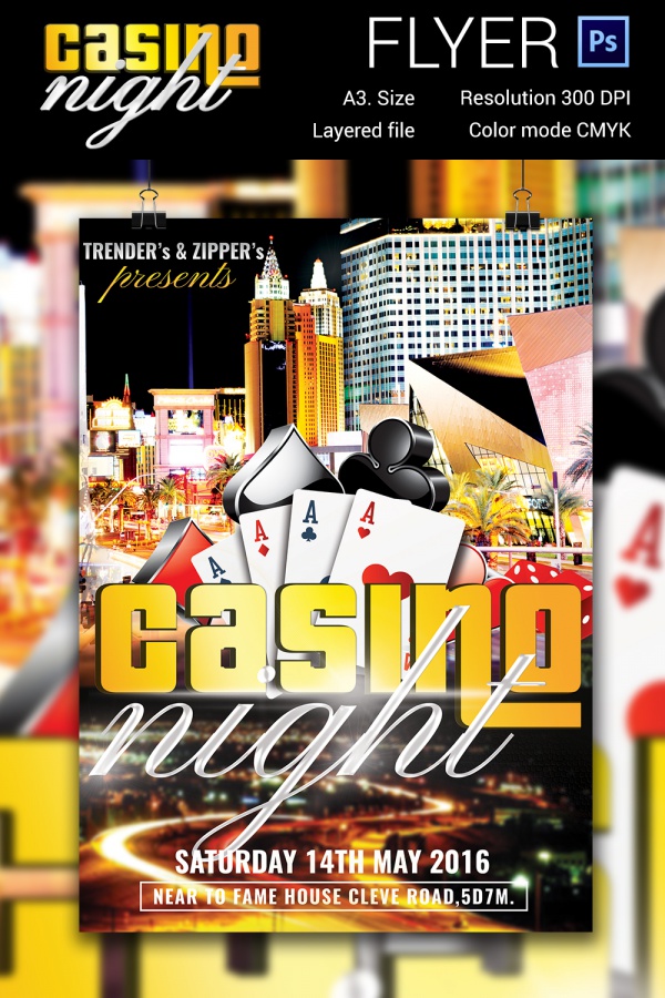 casino night flyer template