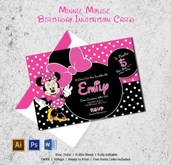 Create Your Own Minnie Mouse Invitations 10