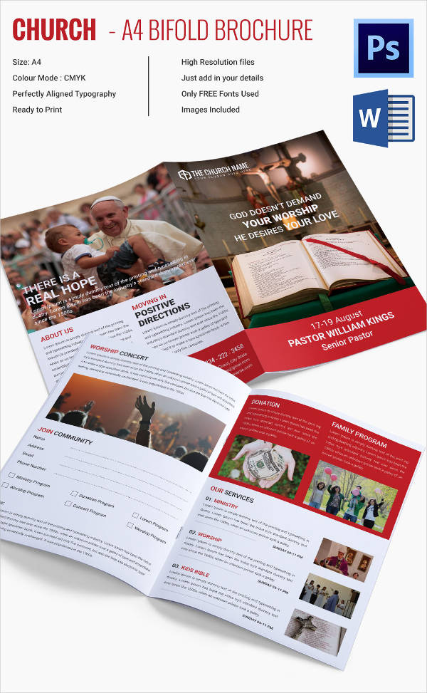 free church brochure templates for microsoft word