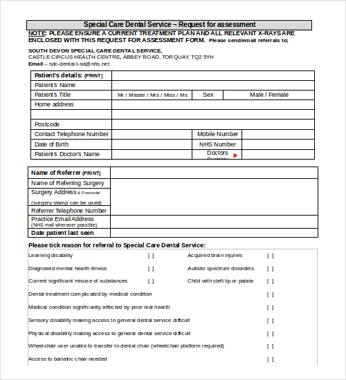 dentist doctor note template