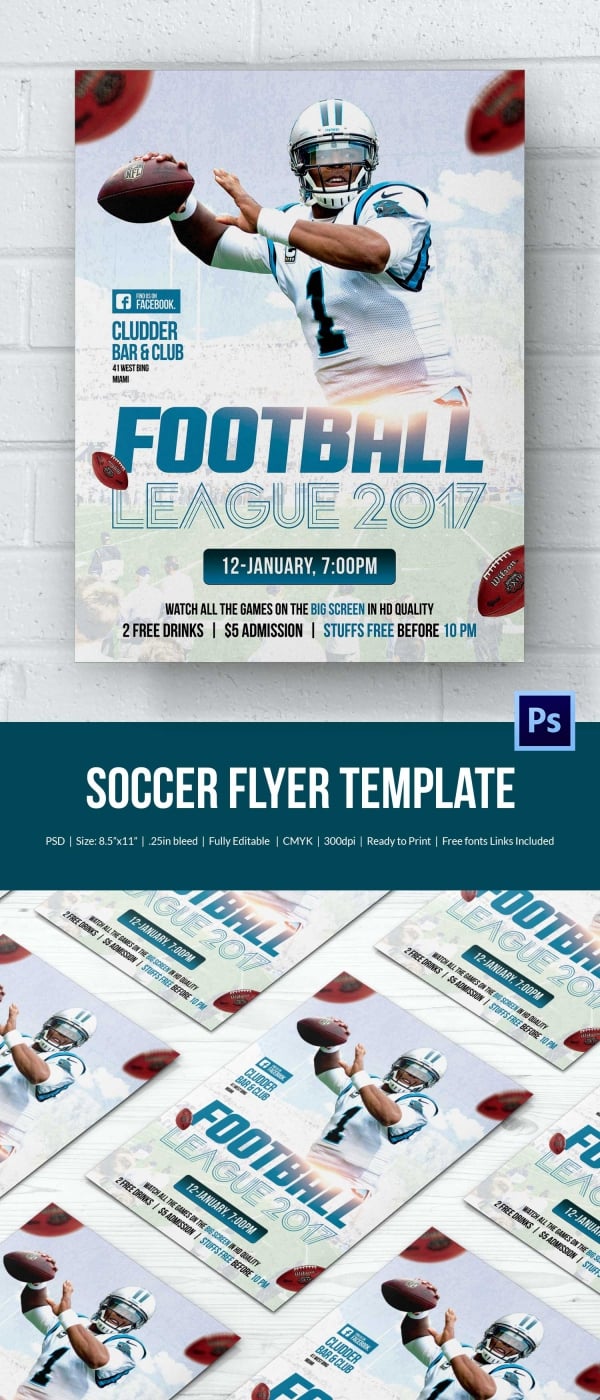soccer event flyer template