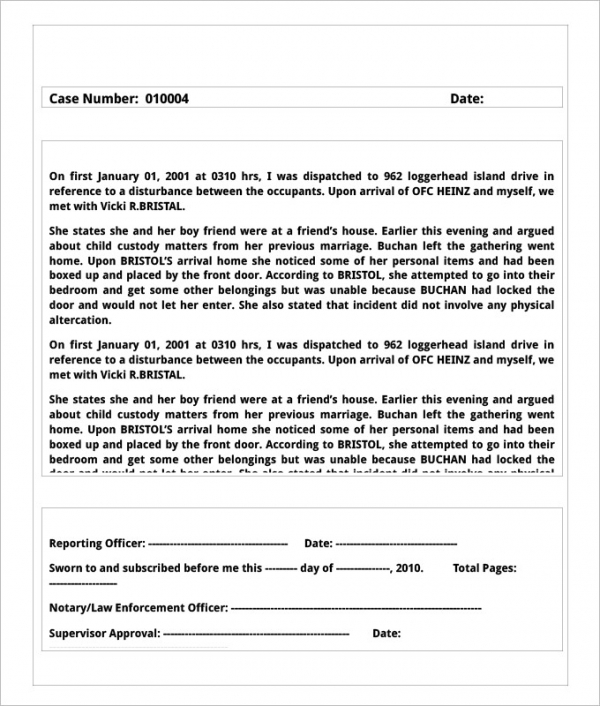 19+ Sample Police Report Templates PDF, DOC