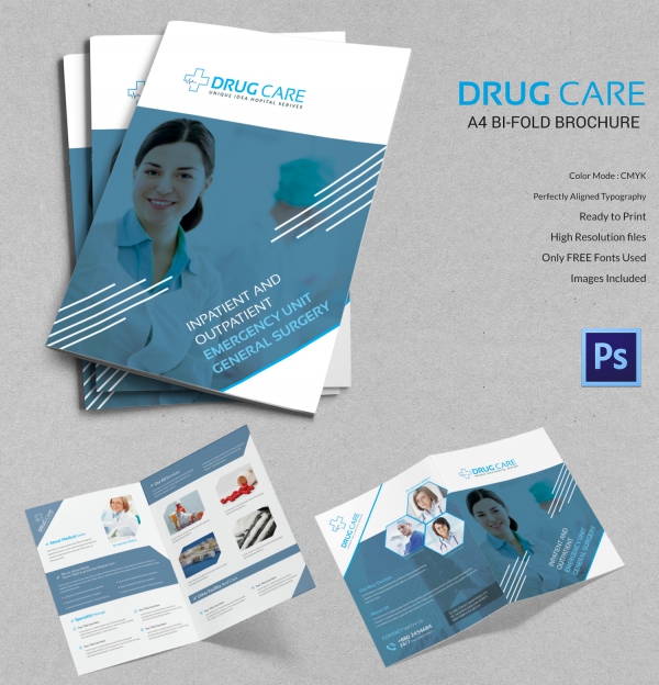 11 Drug Brochure Templates PSD Illustrator Files Download 