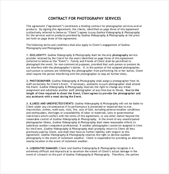 22+ Photography Contract Templates Word, PDF, Apple Pages, Google Docs