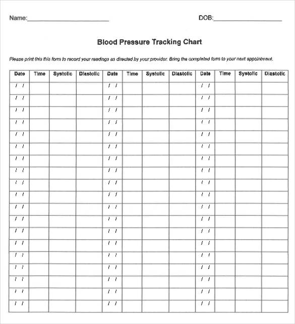 Free Printable Blood Pressure Chart Template Printable Templates