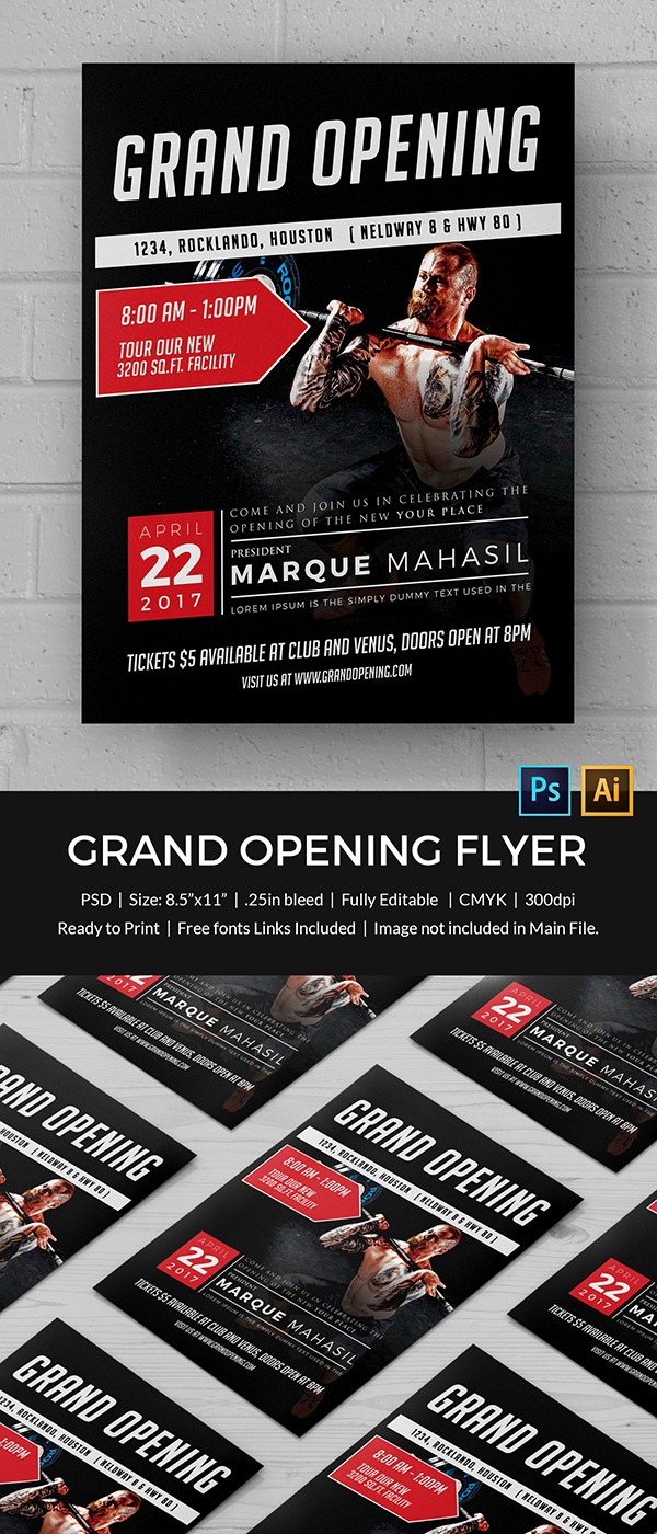 Gym Grand Opening Flyer Template